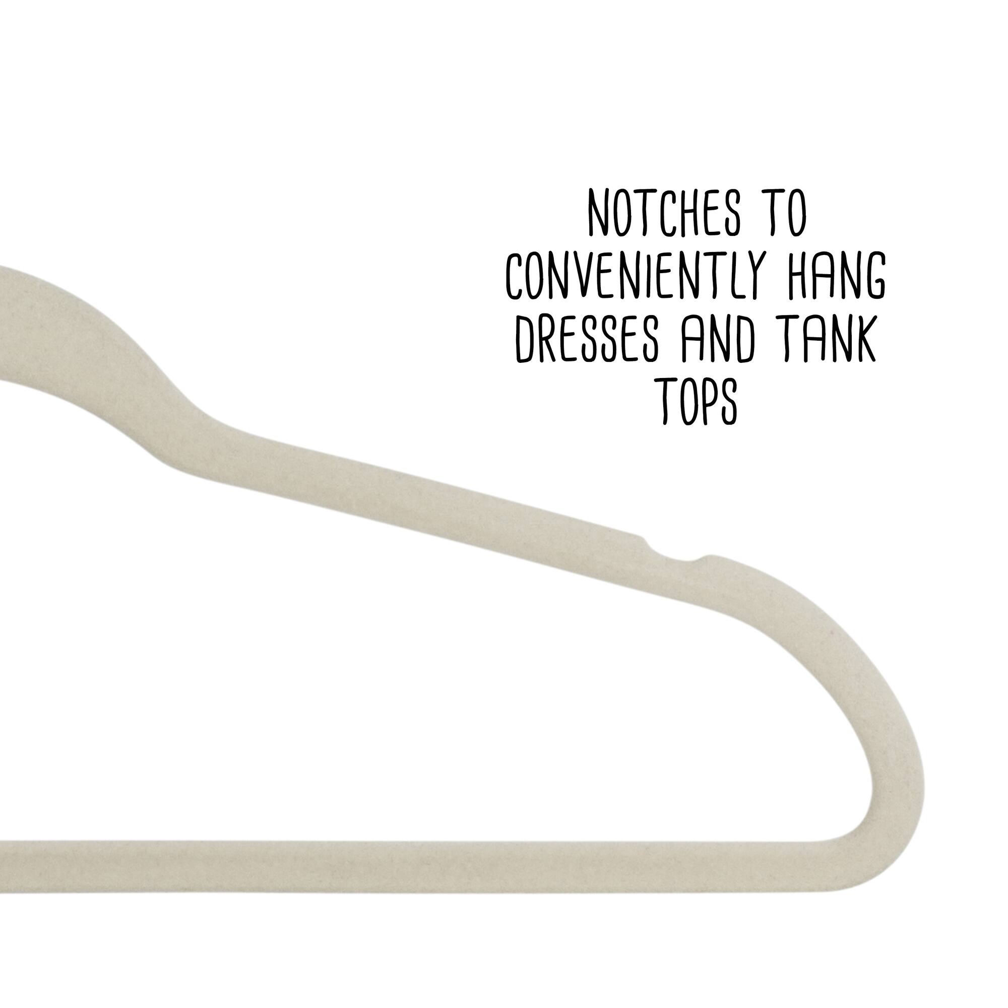 Honey Can Do Warm Gray Slim-Profile Non-Slip Velvet Hangers